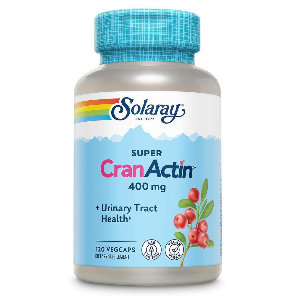 Solaray CranActin capsule close-up for daily urinary tract support.