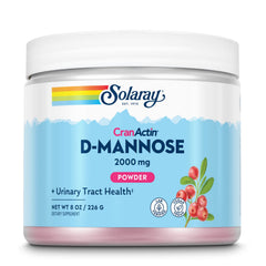 SOLARAY D-Mannose with CranActin bottle showing UT support formula for daily balance
