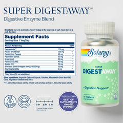 SOLARAY Digestaway label highlights enzymes and plant blends for digestion.