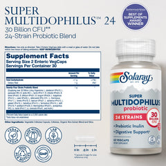 SOLARAY enteric vegcaps bottle view emphasizes protective coating for stomach transit