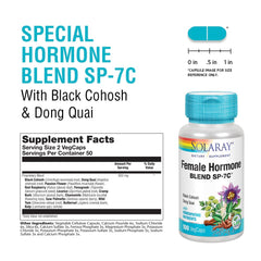 SOLARAY SP-7C label showing black cohosh and other ingredients