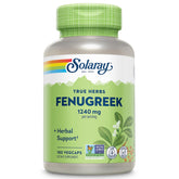 SOLARAY fenugreek seed bottle pour for easy daily digestion support.