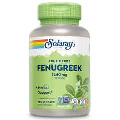 SOLARAY fenugreek seed bottle pour for easy daily digestion support.