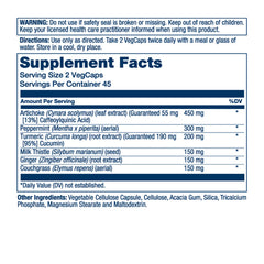 SOLARAY Gallbladder Support label closeup highlighting key ingredients