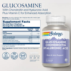 SOLARAY product label highlights hyaluronic acid and vitamin C for better absorption