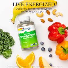 SOLARAY High Energy Multivitamin timed-release capsule with sustained daytime support.