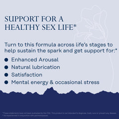 SOLARAY Libido her Life Stages capsules close-up illustrating hormone-free, plant-based formulation.