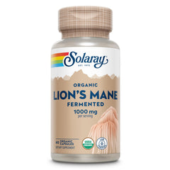 SOLARAY Lions Mane bottle with 60 vegan capsules for whole-body wellness