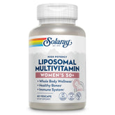SOLARAY liposomal multivitamin for women 50+ bottle highlighting 60 vegan capsules for daily wellness