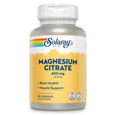 SOLARAY Magnesium Citrate 400mg bottle - easy-to-take vegan capsules for daily support.