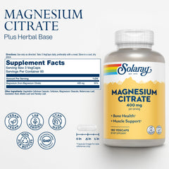 SOLARAY Magnesium Citrate capsules aiding muscle relaxation after workouts