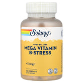 SOLARAY Mega B Stress bottle with two-stage release capsules for daily support.