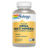 SOLARAY Mega Multi Mineral bottle on kitchen counter for daily wellness support.