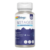 Solaray Menopause Stages bottle, supporting daily balance during menopause with a vegan formula.