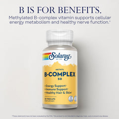SOLARAY Methyl B Complex label showing B vitamins to support daily metabolism.
