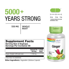 SOLARAY Ginger motion-comfort capsules helping travel-related unease.