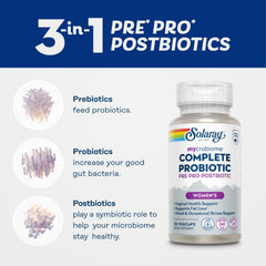 SOLARAY probiotic formula features 28 strains, including L. rhamnosus and L. gasseri, aiding balance.