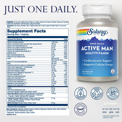 SOLARAY label closeup highlighting D3, B vitamins and zinc support