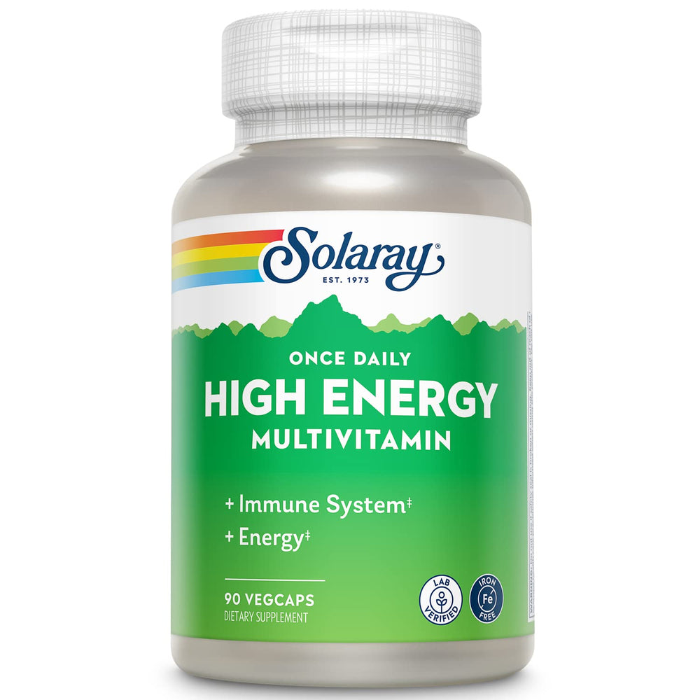 SOLARAY Once Daily High Energy Multivitamin bottle front for daily energy support
