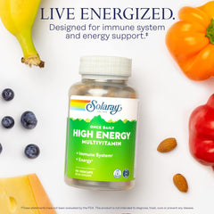 SOLARAY ingredients label highlights whole-food base for immune and energy support