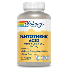 SOLARAY Pantothenic Acid bottle front view for daily energy support