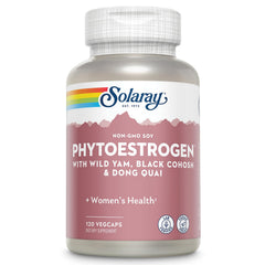 SOLARAY PhytoEstrogen bottle with wild yam focuses on menopause support.