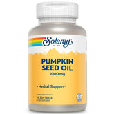 SOLARAY Pumpkin Seed Oil softgel bottle showing 1000 mg per serving for daily use