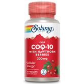 SOLARAY Pure CoQ-10 200 mg bottle highlighting heart support blend