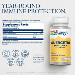 SOLARAY Quercetin label close-up showing ingredients