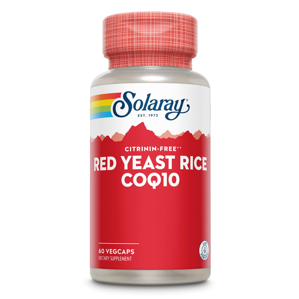 SOLARAY Red Yeast Rice with CoQ-10 bottle for cardio-friendly daily support