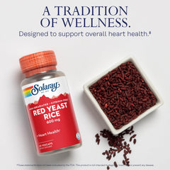 Solaray Red Yeast Rice label highlights non-irradiated and citrinine-free formula