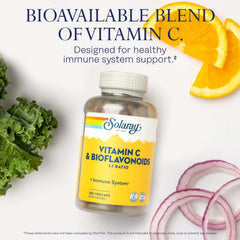 SOLARAY rose hips and acerola vitamin C capsules in natural plant-based form