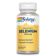 SOLARAY Selenium 200 mcg VegCap bottle showing high potency