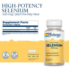 SOLARAY Selenium thyroid function visual with clear bottle label