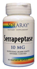 Solaray Serrapeptase label and packaging on box highlighting quality
