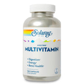 Solaray Spectro multivitamin bottle for energy and bone support.