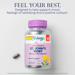 SOLARAY St. John's Wort tablet being poured suggests daily use.