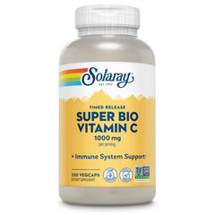 SOLARAY Super Bio Vitamin C 1000mg bottle front view highlighting key ingredients
