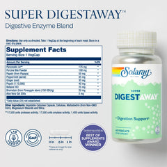 SOLARAY Super Digestaway capsules closeup highlighting enzyme blend.