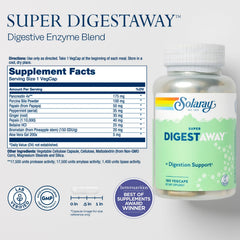 SOLARAY Super Digestaway capsules viewed for convenient daily digestive support