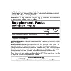Solaray Sweet Wormwood packaging showing the label and product details.