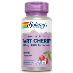 SOLARAY Tart Cherry Capsules bottle showing 850 mg for daily wellness