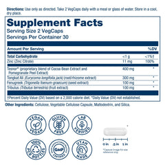 Close view of SOLARAY Tesnor blend label for muscle health support