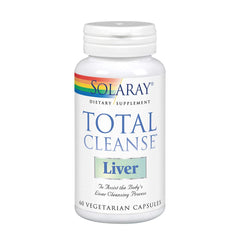 Solaray Total Cleanse Liver bottle front view showing herbal blend for daily support