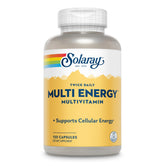 SOLARAY Twice Daily Multi Energy bottle on a clean surface, iron-free daily energy support.
