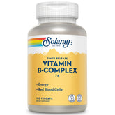 SOLARAY Vitamin B-Complex 75mg bottle on table for daily energy support