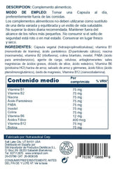 Close-up of SOLARAY B-Complex 75mg capsules showing potency and texture