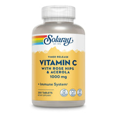 SOLARAY Vitamin C bottle image shows 1000mg formula for daily immune support.