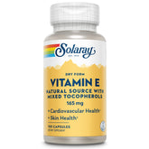 SOLARAY Vitamin E Dry 200 IU bottle front with eco-friendly PCR packaging