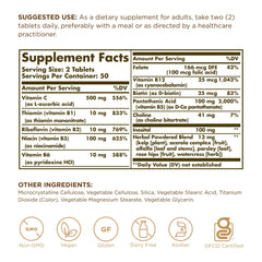 Solgar B-Complex with C Stress Formula label close-up highlighting ingredients